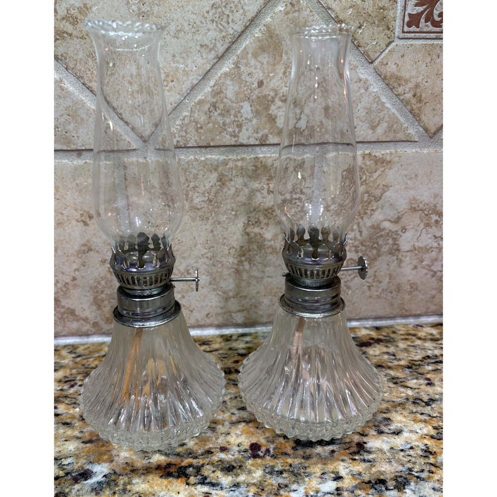 Vintage Lamplight Farms Oil Lamp, 9" Lot Of 2